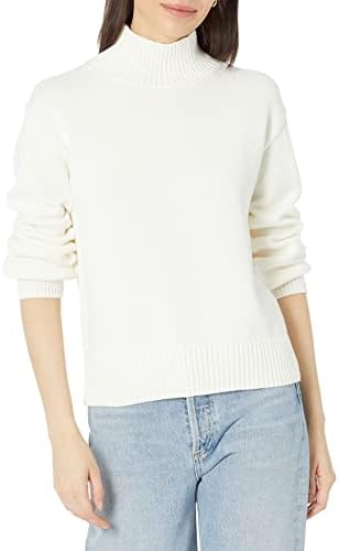 Amazon Essentials Women's Pull-Over Cotton Sweaters, Funnel-Neck, Available in Plus Size, Eggshell White, 5X