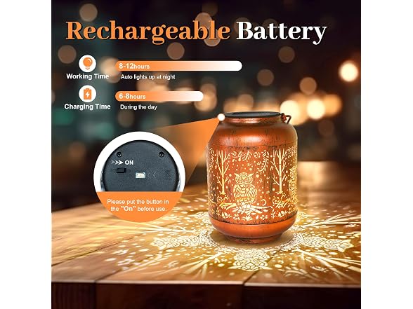 GOTOME Solar Lantern Outdoor Owl - Gallery 4