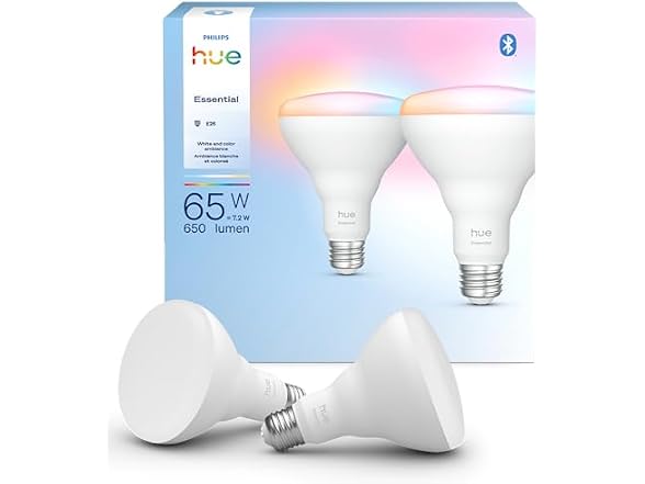 Philips Hue Essential Smart LED BR30 Bulb 2-Pack