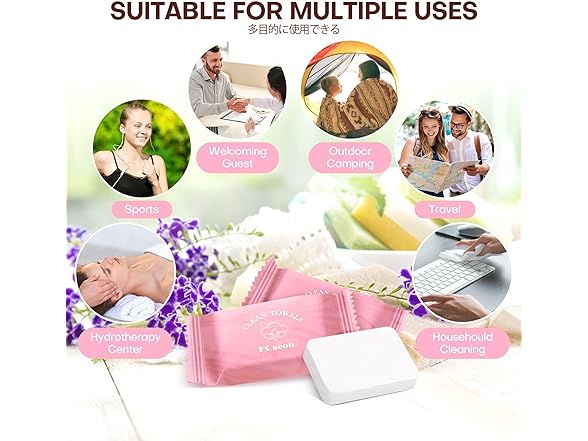 Fcaeon Compressed Towel Tablets 20ct Pink