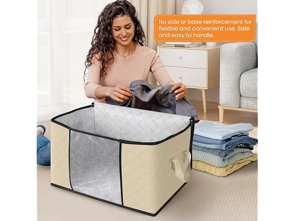Fab totes 60L Beige 6 Pack Storage Bags