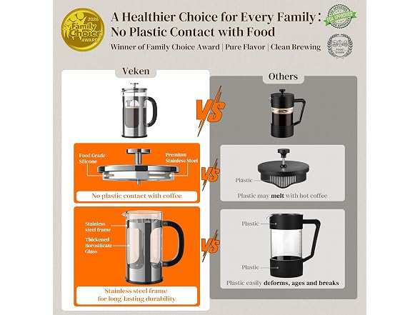 Veken 34oz French Press Coffee Maker