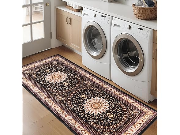 Superior 2'7"x6' Classic Floral Medallion Indoor Area Rug