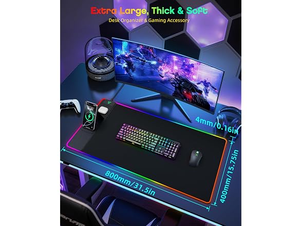 abc.mat Wireless Charging Mouse Pad