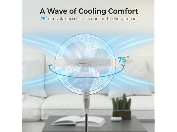 Comfort Zone 18-Inch Oscillating Pedestal Fan