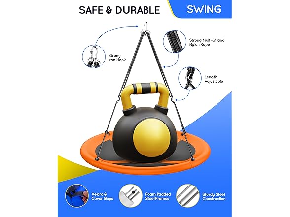 Everyfun 43" Saucer Tree Swing for Kids Adult