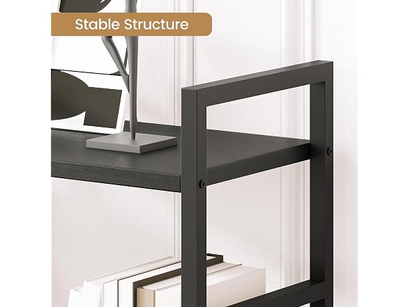 IDEALHOUSE Triple Wide Bookshelf, Black