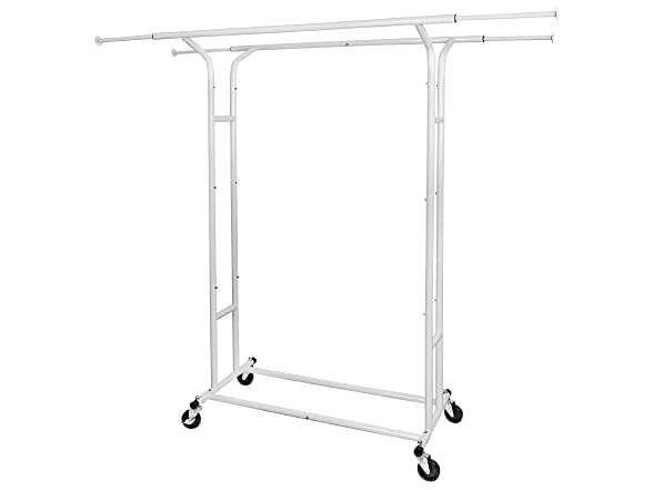  Fishat White Double Rod Garment Rack 