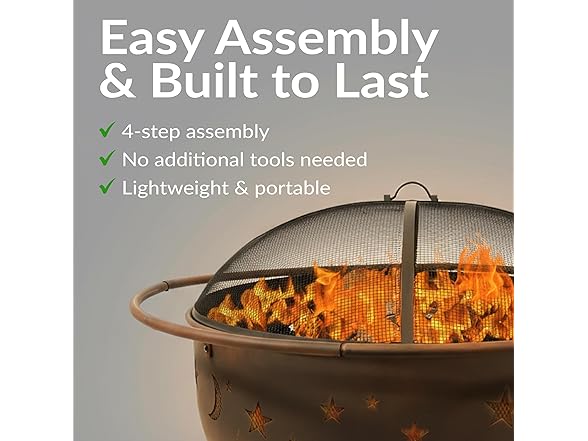 Sunnydaze Decor 42" Steel Cosmic Fire Pit