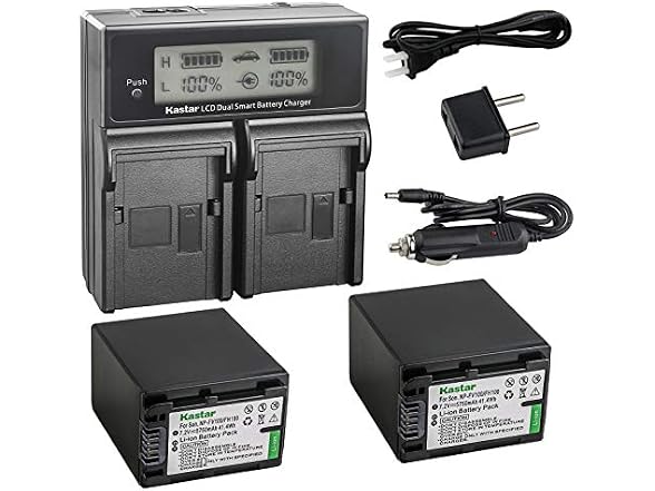 Kastar LCD Dual Smart Fast Charger & 2 x Battery