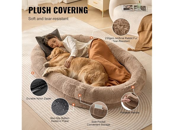 VEVOR Human Dog Bed, 72" x48"x10" Human