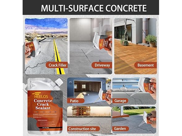 Heelos Concrete Crack Filler 2 Pcs gray
