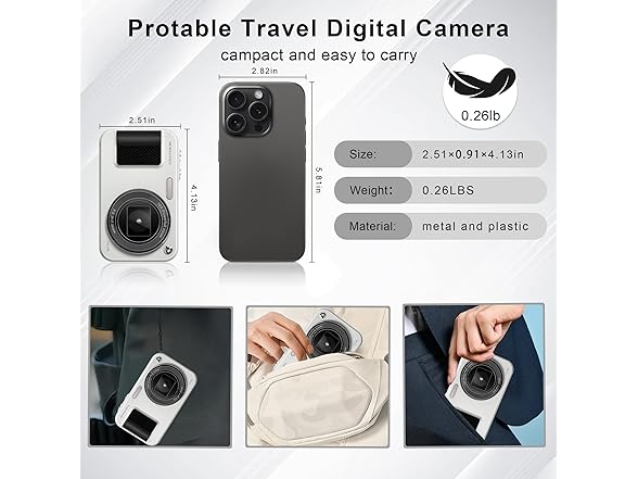 JVSCAM 48MP Point and Shoot Camera