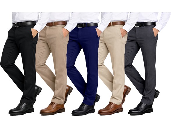 1-2Pk Mens Slim Fit Stretch Dress Pants