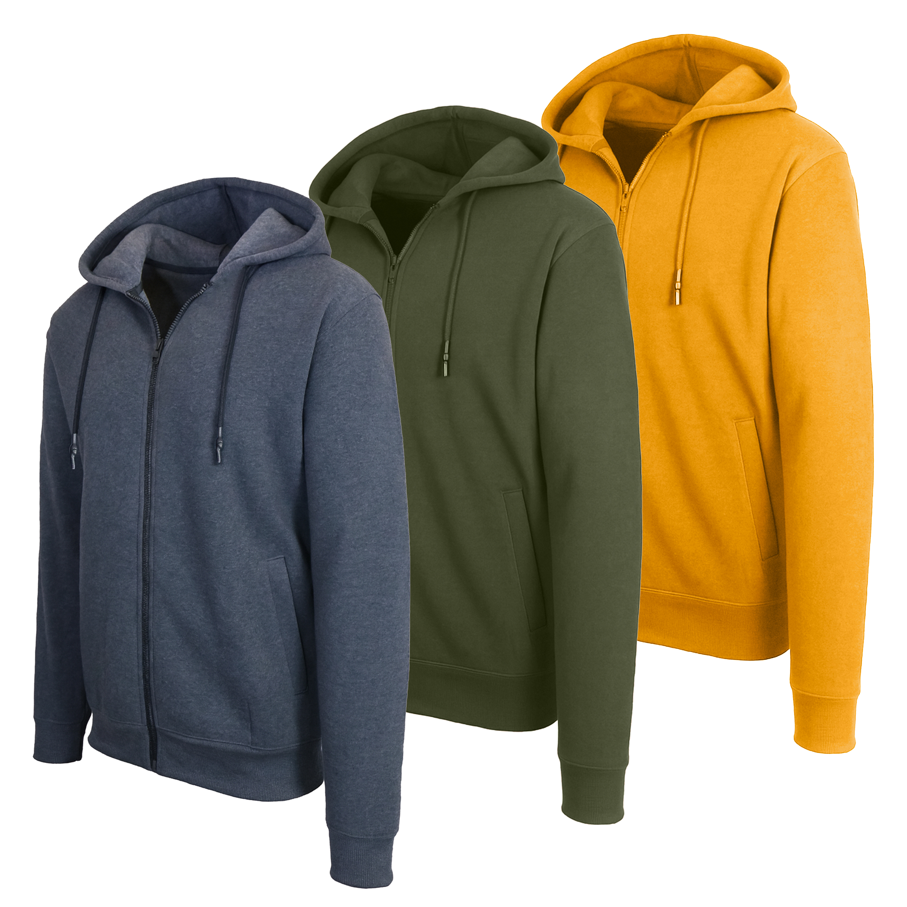 Mens Classic Fleece-Lined Zip Hoodie (M-3XL) - Gallery 47