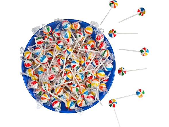 Swirleey Rainbow Lollipops - 5 Pounds