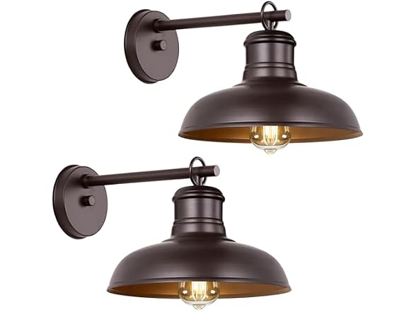 Bosceos 2-Pack Brown Outdoor Wall Sconce