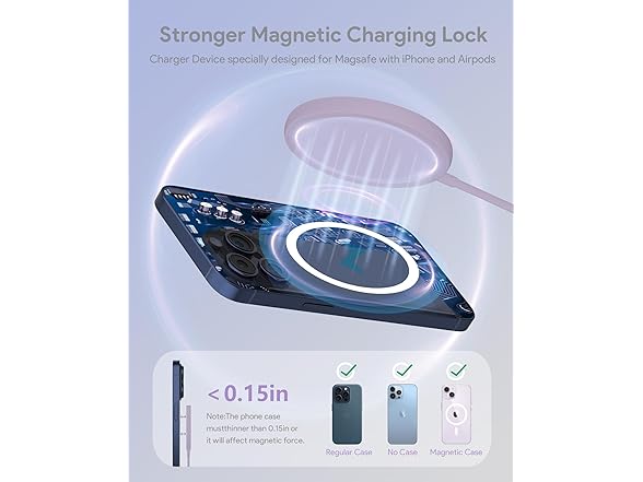 (2 PACK) Magsafe 15W Compatible Wireless Charging Pad