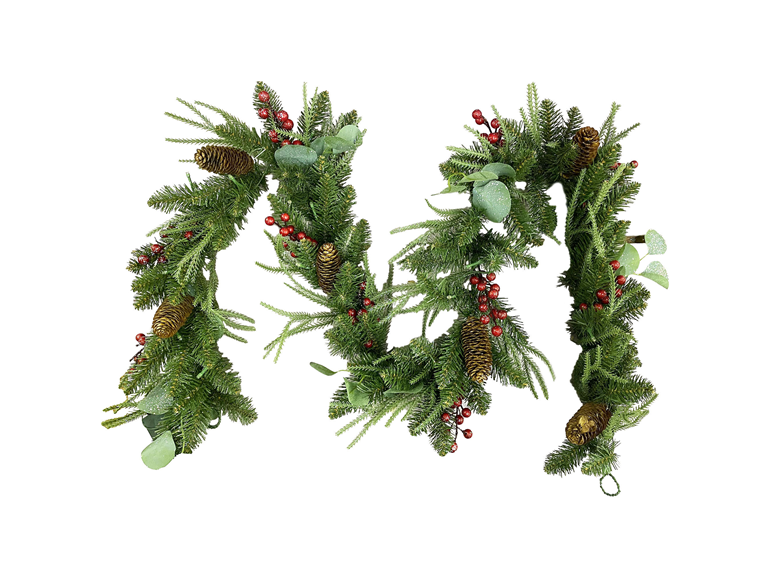 Santa's Workshop, 6' MIXED PINE & BERRY GARLAND