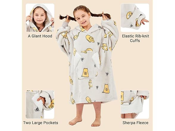 Ramees Wearable Blanket Hoodie Kids