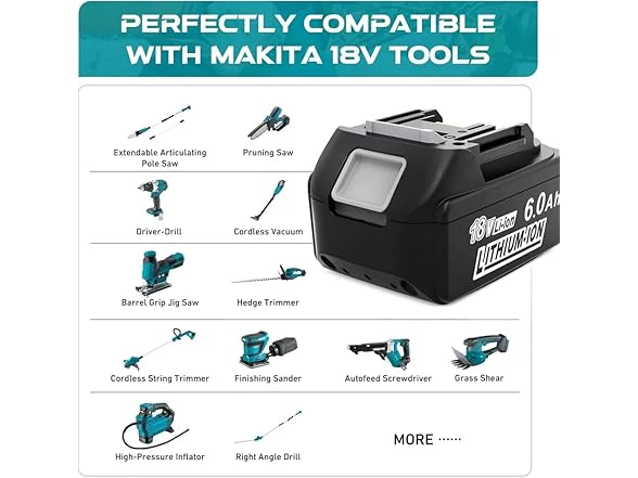 Simple Plus Replacement Battery Makita 18V 6Ah 2pk