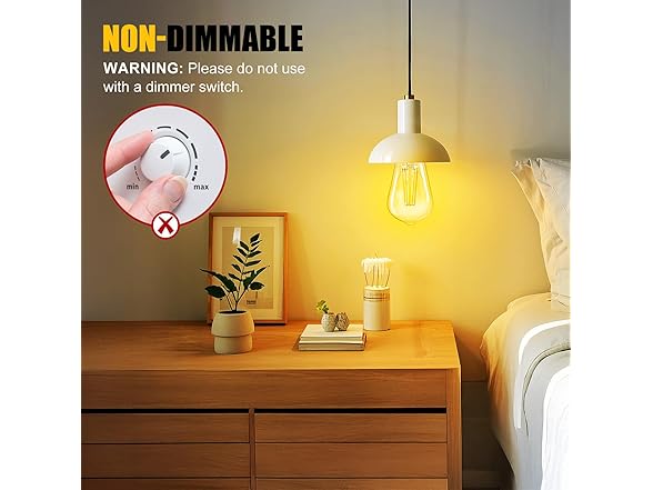 Brightown 6 Pack LED Edison Light Bulbs