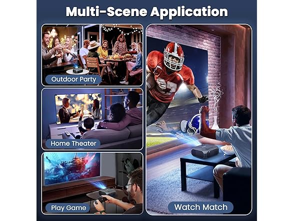 FUDONI Outdoor Projector with Bluetooth