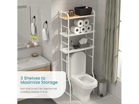 Home Zone Living CAD6238U Over the Toilet Organizer