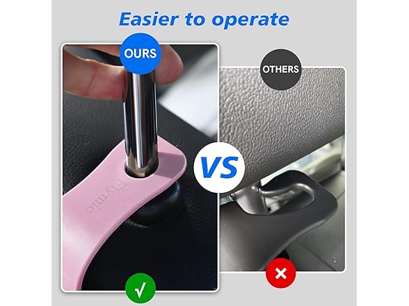 Car Seat Headrest Hook, 4 Pack, Pink