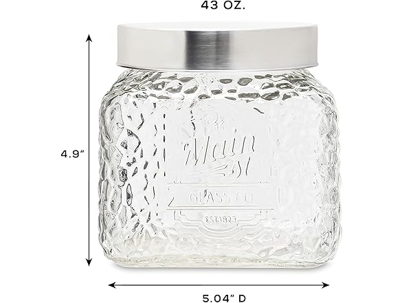 American Atelier Hammered Main St. Canister Set 3-Piece Glass Jars 