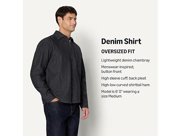 Men's Modern Denim Button-Down Shirt