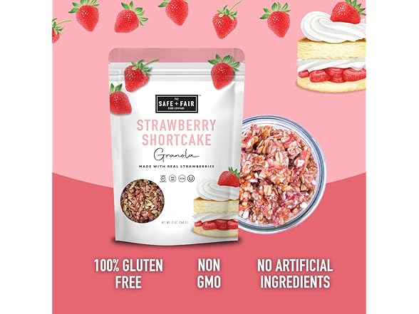 Safe + Fair Strawberry Shortcake Granola 12 oz