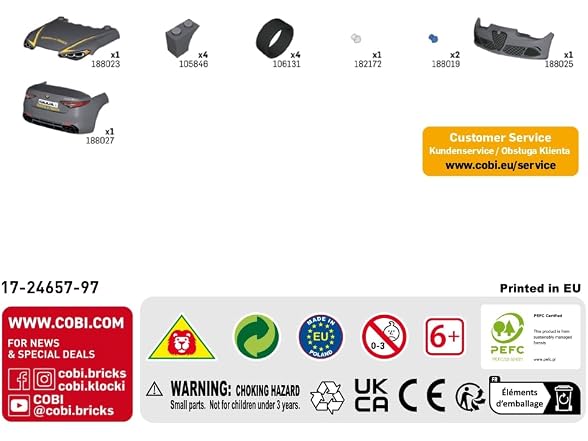COBI Alfa Romeo Giulia Quadrifoglio Guardia di Finanza, 97 Pieces