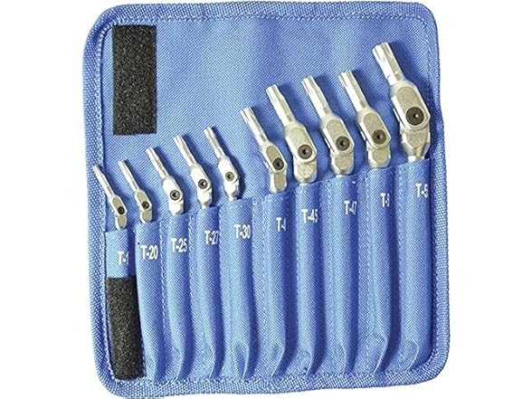 Bondus 00022 Set 10 Chrome Torx Hex Pro Wrench T15-T55