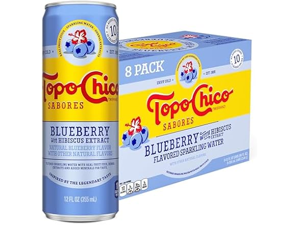 8PK Topo Chico Sabores Blueberry with Hibiscus