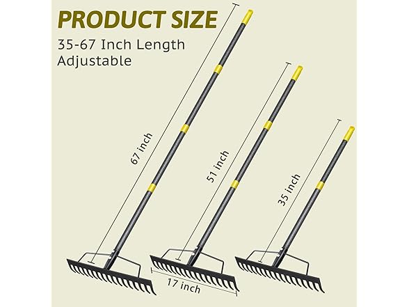 Angogoo Heavy Duty Metal Rakes