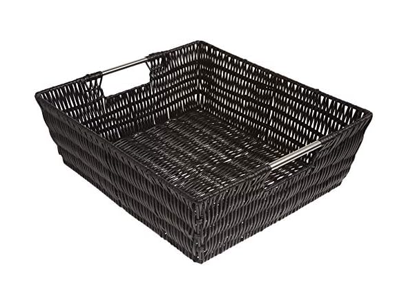 Whitmor Rattique Small Shelf Black Tote Basket