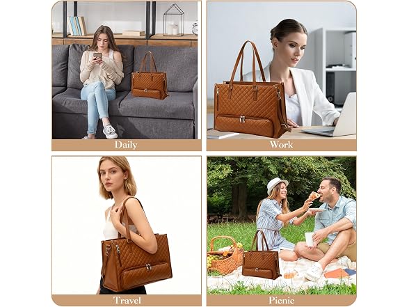 PU Leather Lunch Bag Work Tote Bag