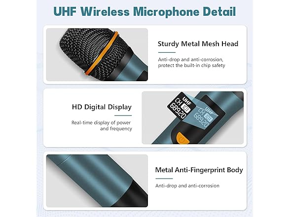 Wireless UHF Karaoke Microphone Set
