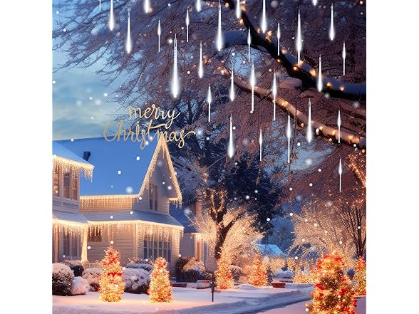 Minetom Meteor Shower Lights Outdoor, 16" 864 LED Icicle Lights