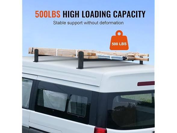 Van Roof Ladder Rack, 2 Bars Alloy Steel Roof