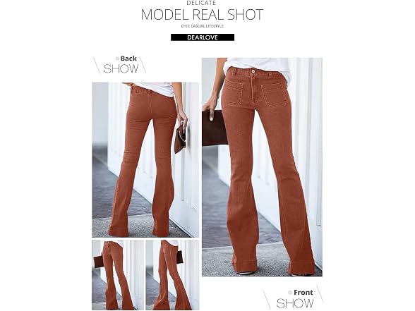 Sidefeel Women (8) Flare Jeans High Waisted Pants
