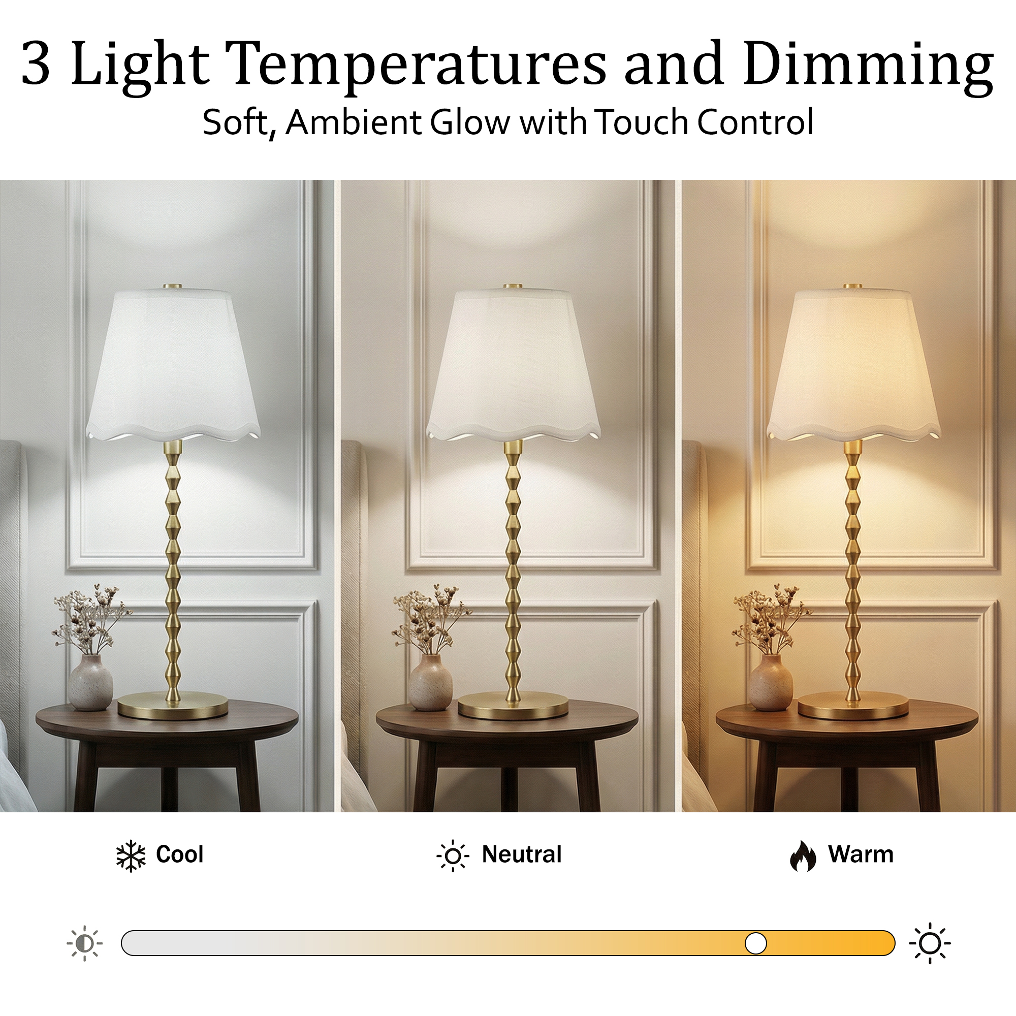 Diamond Stem Scalloped Shade Lamp - Gallery 18