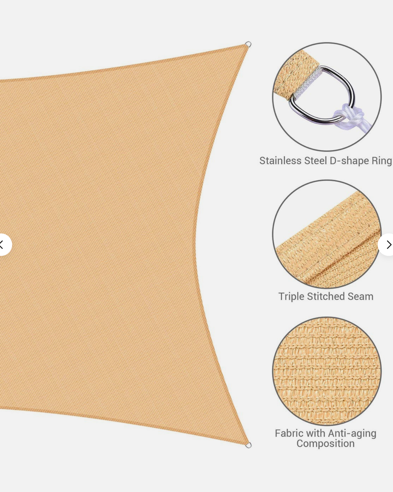 Yescom UV Block Rectangle Sun Shade Sail - Gallery 17