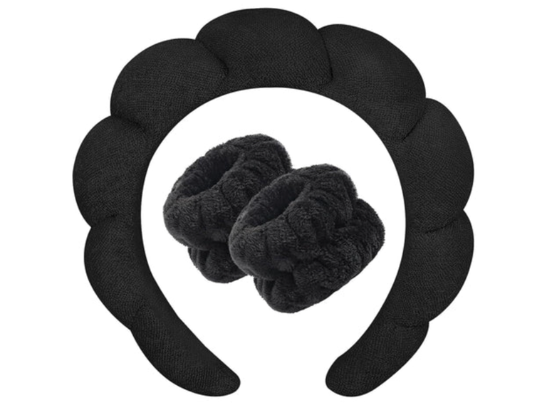 Amore Skincare SB-EMUSH-BLA Non Slip Bubble Spa Headband B