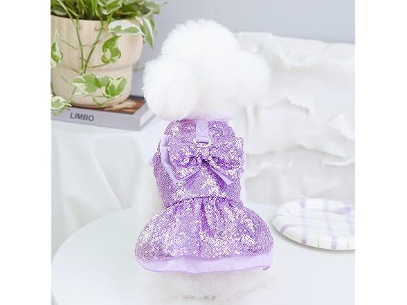 Tangpan Sequins Bow-Knot Pet Dance Dress Dog