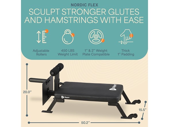 LifePro NordicFlex Glute Ham Bench