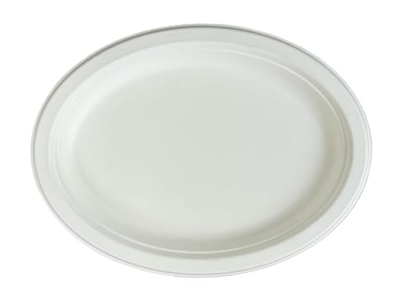 TLAPS 10x8 in White Bagasse Sugarcane Plates 125