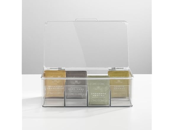 mDesign Tea Bag Single Serve Pouch Divided Bo