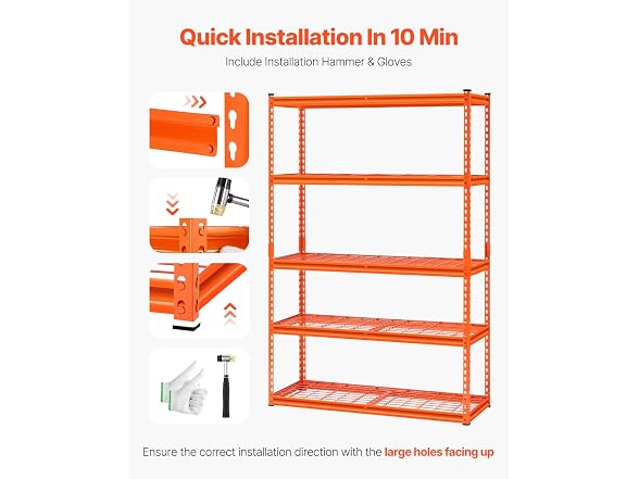 Storage Shelves 5 Tiered 2500 lbs